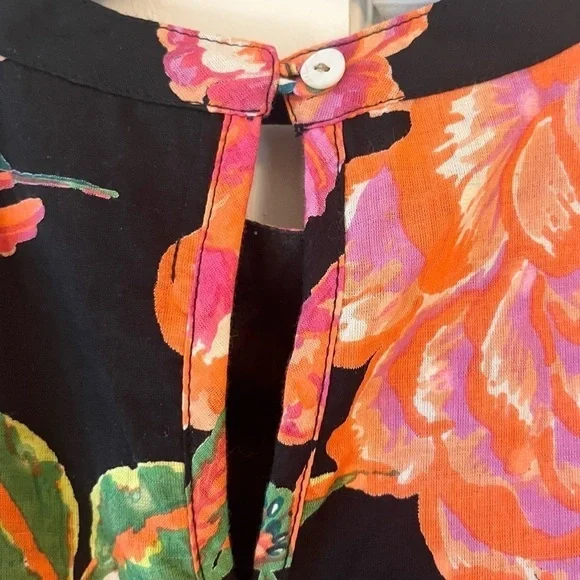 Banjanan Audrey Mini Dress, Eliza's Rose Garden Black Butterflies Floral - Picture 4 of 10